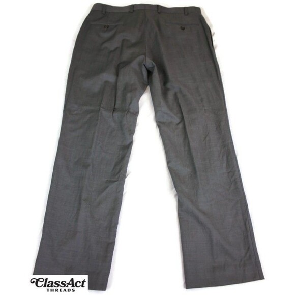 Lauren Ralph Dress Pants Gray Wool Slim Black Label Flat Front Trouser Men 36X30 - Picture 6 of 7